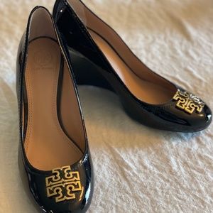 Tory Burch Patent Leather Wedges size 8